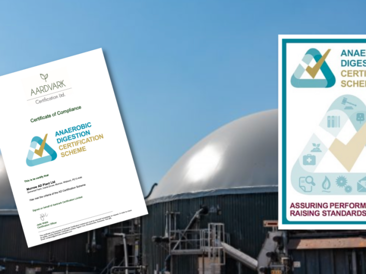 ADCS certificate success, Adapt Biogas, Murrow AD plant